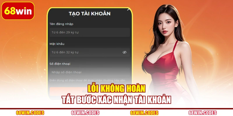 Lỗi không hoàn tất bước xác nhận tài khoản